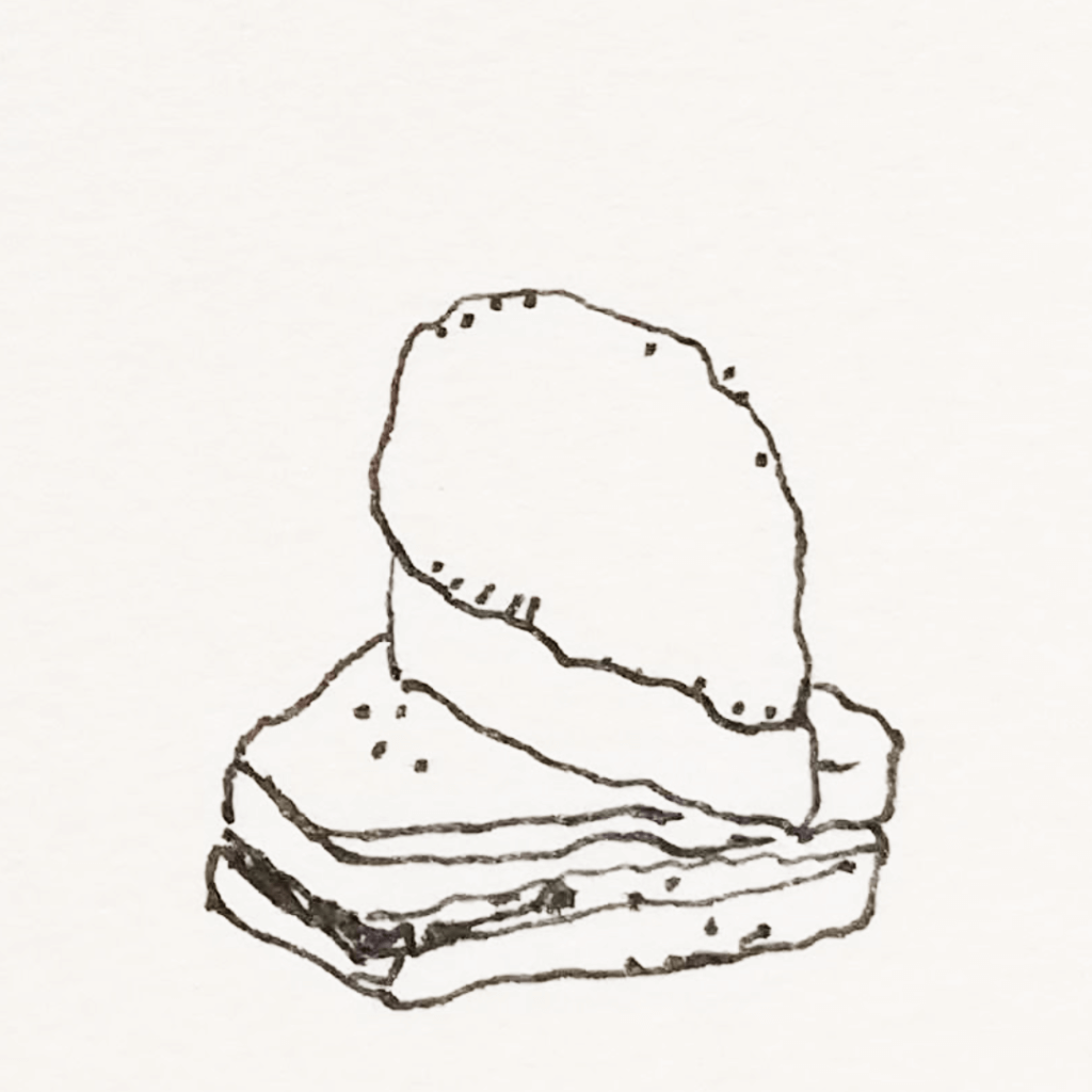 pencil drawing of French bread